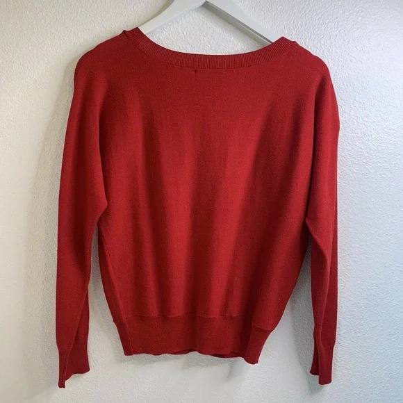 New York & Company 7th Avenue Design Sweater Red Long Sleeve NWT Size M - Picture 2 of 6